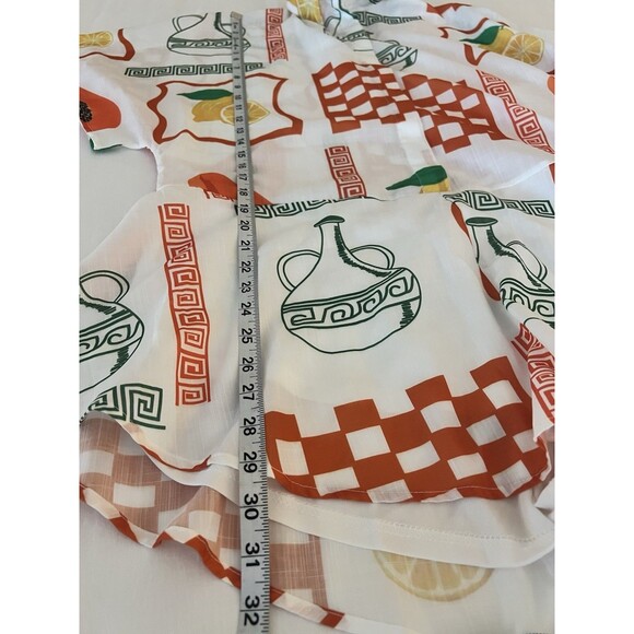 Petal And Pup Sebastian Romper Playsuit Orange And White Fruit Print Small EUC - Picture 7 of 7